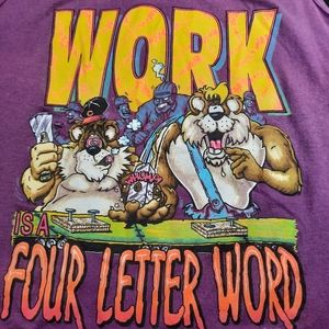 Work is a four letter word tank top size XL